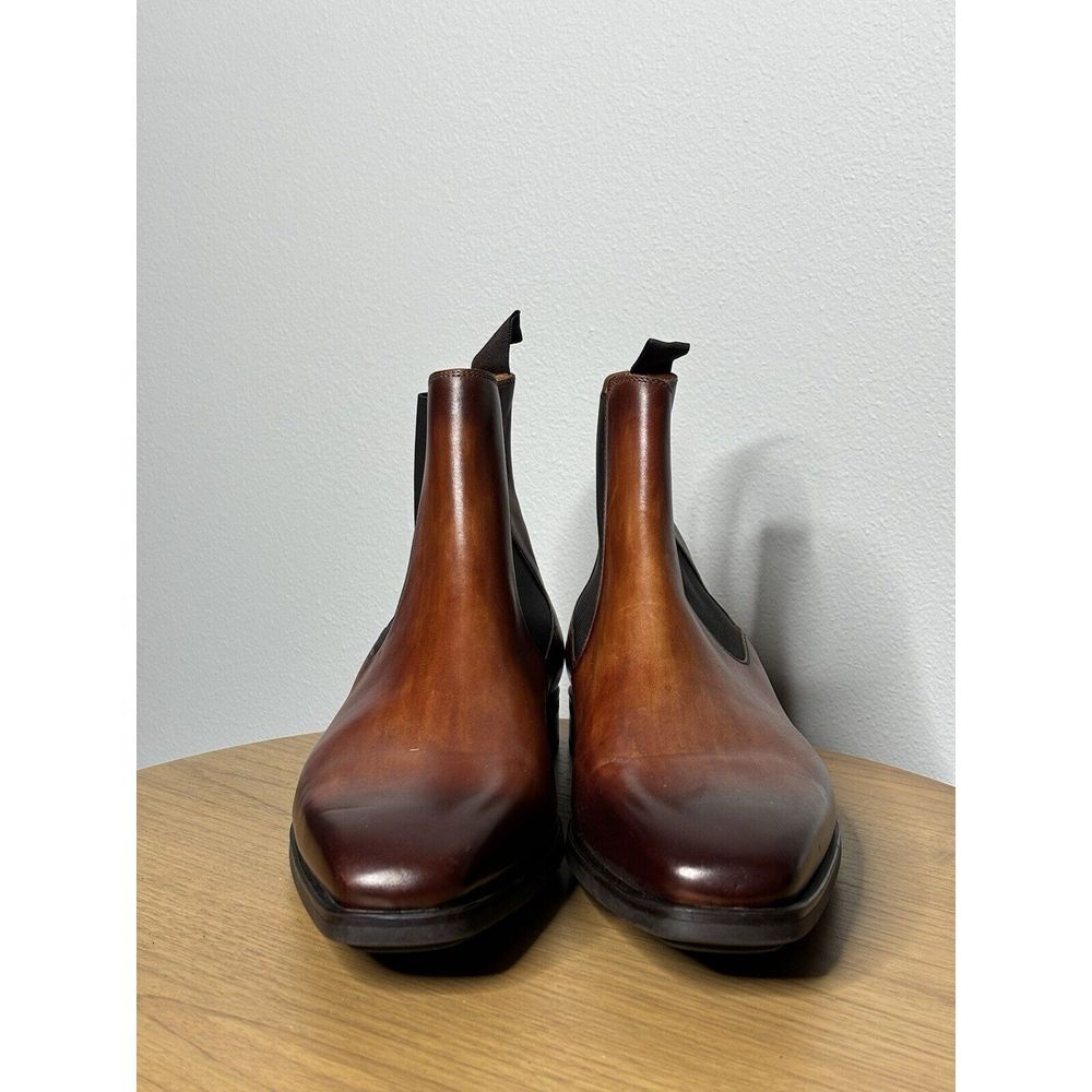 MAGNANNI Men's Riley Smooth Leather Chelsea Boots Cognac Size 11X US 44 EU - Picture 2 of 6
